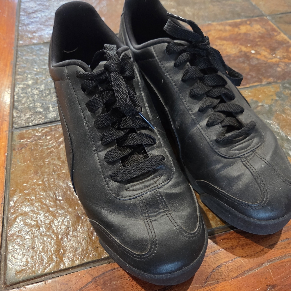 Black Puma Leather Men's Sneakers